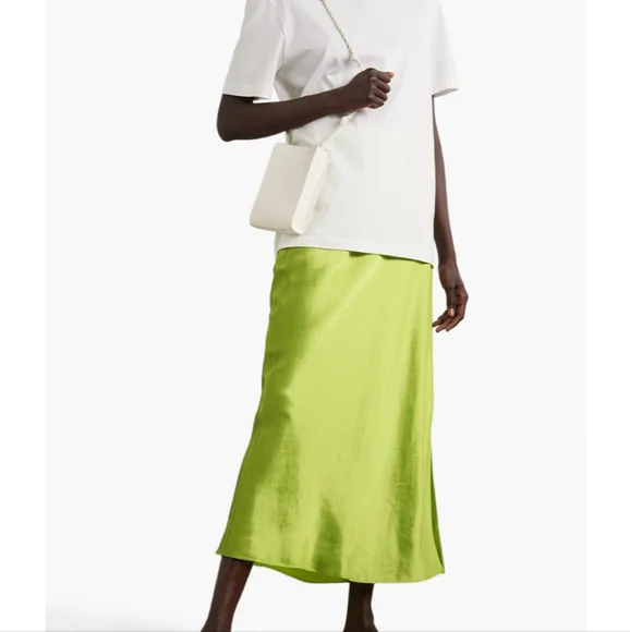 NWT VINCE.Satin-twill midi skirt size L - Picture 3 of 6
